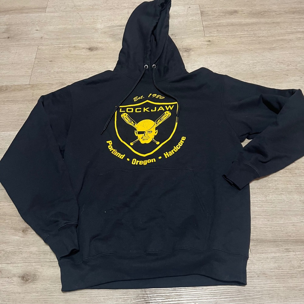 Lockjaw Portland Oregon Hardcore Hoodie Sweatshirt 1980 Pullover Sz M GBH Blitz